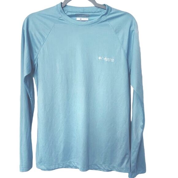 Columbia Men's Terminal Tackle Long Sleeve Shirt  Blue Size L Sun Protection - Picture 1 of 11